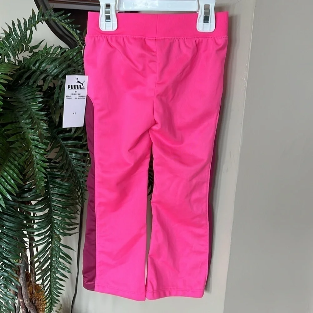 Brand New Puma Neon Pink Tracksuit Zip Up Track Jacket & Pants Glitter Ruffle - Picture 6 of 16